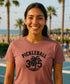 Pickleball 305 Palm Tree by Pepini Pickleball — white Pickleball T-Shirt front view